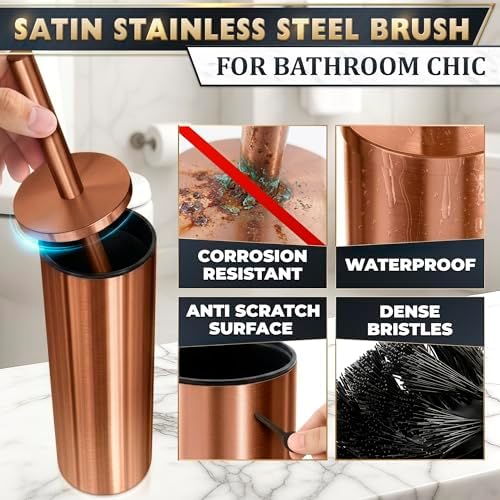 Bronze Toilet Brush and Holder Set - Image 3