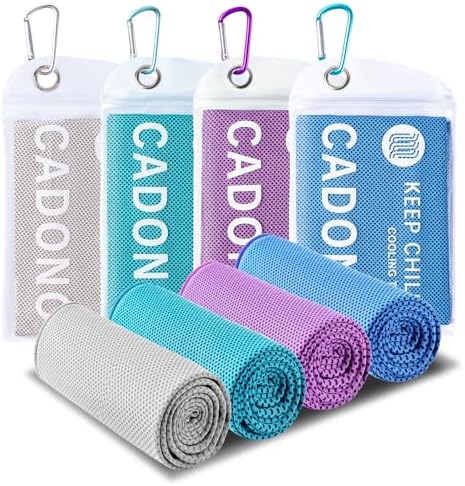 4 Pack Cooling Towel, Soft Breathable Chilly Towel, Ice Towel, Microfiber Towel by CADONO
