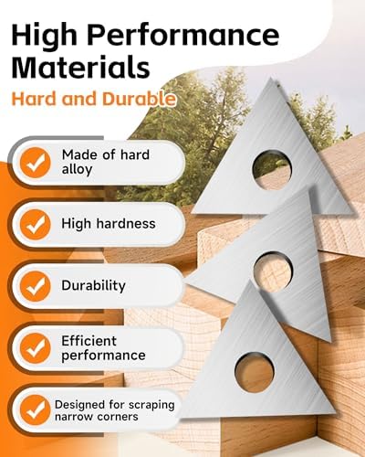 Paint Scraper Blade 1" Triple-Edge Triangle Carbide - Image 3