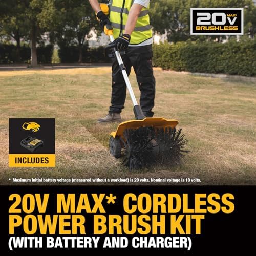 DEWALT 20V Battery Power Broom Sweeper, Cordless Electric Walk Behind Push - Image 3