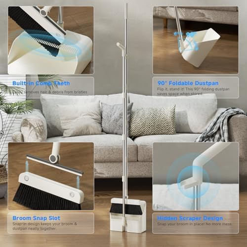 Magic Broom and Dustpan Set, Upright Standing Cleaning Set - Image 5