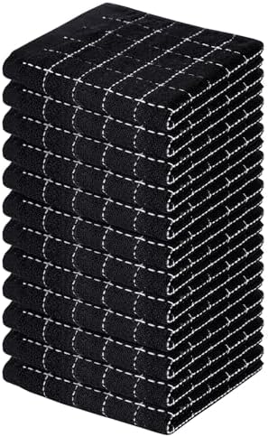 Homaxy 100% Cotton Terry Kitchen Dish Cloths, 12 Pack by Homaxy