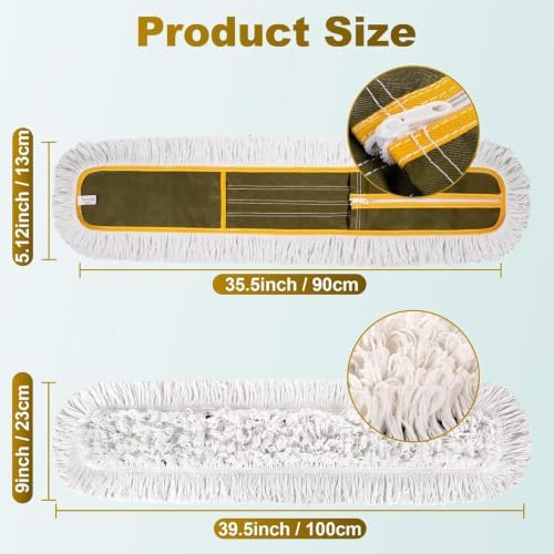 36'' Universal Microfiber and Cotton Mop Pads – Loop End - Image 2
