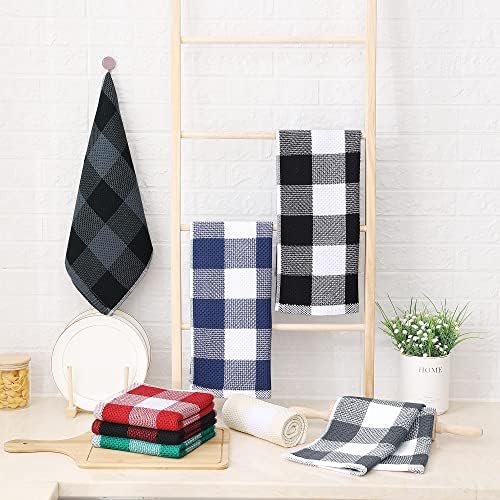 Homaxy 100% Cotton Plaid 8 Pack Kitchen Towels - Image 6