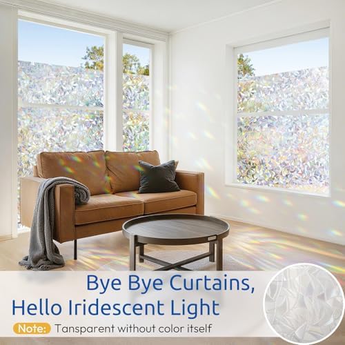 rabbitgoo Window Privacy Film Rainbow, 23.6" x 157.4" - Image 2