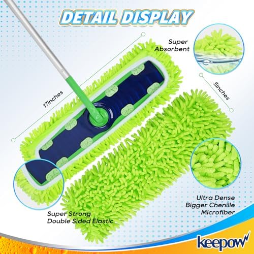 KEEPOW Reusable Microfiber Mop Pads Compatible - Image 3