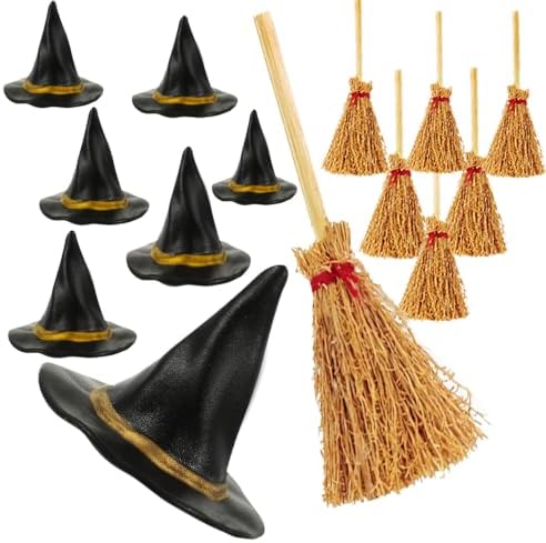 14 Pcs Mini Black Witch Hats by Unknown