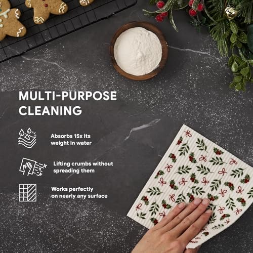 RECYCO 4 Pack Christmas Swedish Dishcloths - Image 4