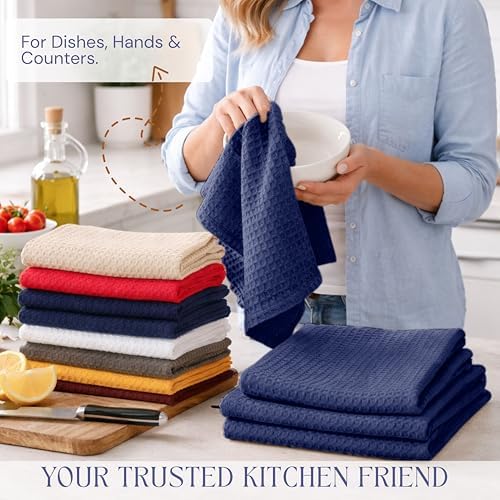 Waffle Weave Dish Towels 4 Pack, 16x26 Inches, Quick Dry Towels - Image 4