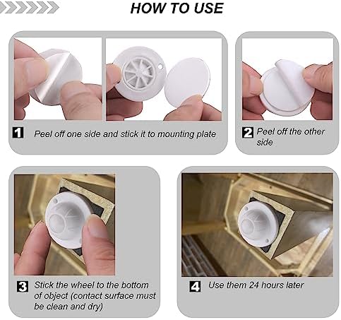 PlusRoc 12 Pack Self Adhesive Caster Wheels - Image 6