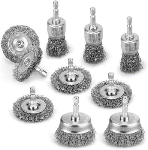 10Pcs Wire Wheel Brush Set, Carbon Steel Wire Wheel by Unknown