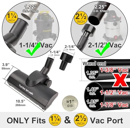 Turbo Brush Head Shop Vac Accessory 1.25" - Image 3