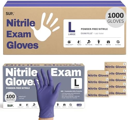 Supmedic SUP Exam Plus® Nitrile Gloves, Powder-Free Disposable Lab Violet by SUP