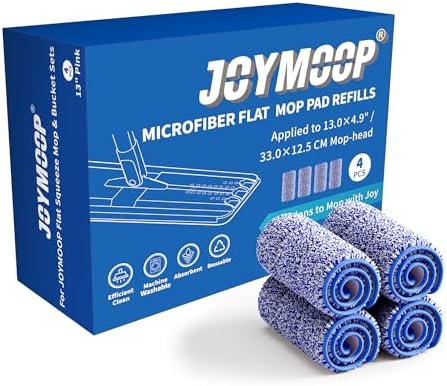 JOYMOOP Replacement Mop Pads for Flat Mop Bucket System, Microfiber, Slate Blue by JOYMOOP