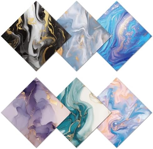 CREATCABIN 6Pcs Marbling Eyeglass Cleaning Cloth Microfiber Cleaning Cloths by CREATCABIN