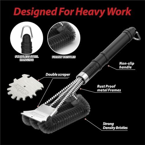 GRILLART Grill Brush and Universal Fit Scrapers - Image 3