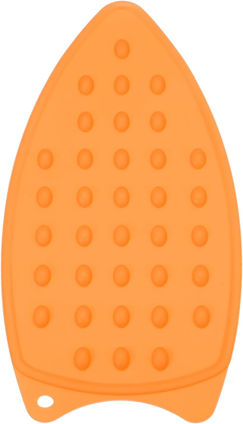 PATIKIL Silicone Iron Rest Pad, Multipurpose Hot Heat Resistant Iron Rest Plate Protective Pad for Ironing Board Hot Resistant Steamer Steam Compact Mat, Orange