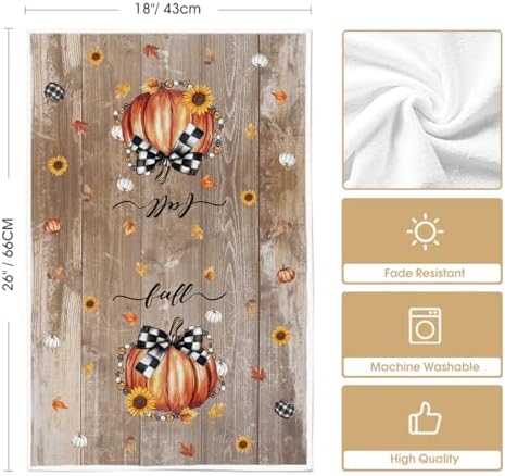 Artoid Mode Wood Bead Pumpkin Fall Kitchen Towels Set of 2 18x26 Inch - Image 6