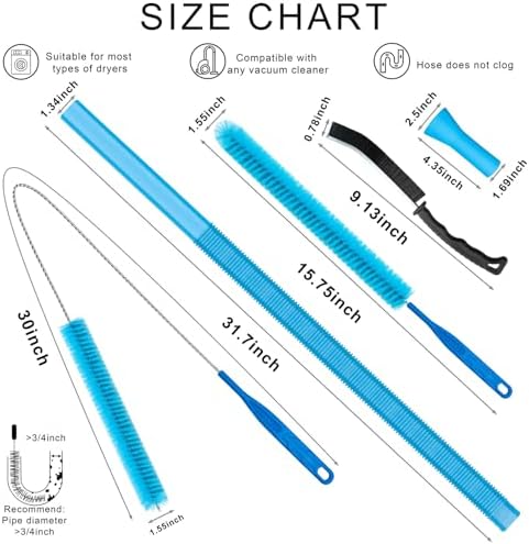4 Pieces Dryer Vent Cleaner Kit | Vacuum Hose Lint Trap Clean Tool - Image 2