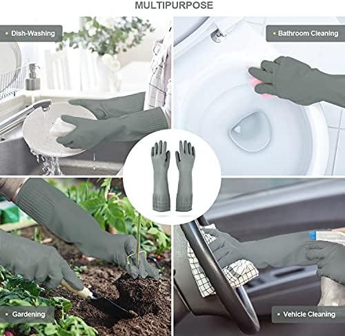 Mamison Rubber Dishwashing Gloves, Non-Slip Kitchen, 2 Pairs - Image 4