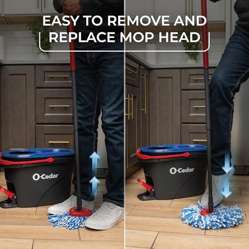 O-Cedar RinseClean Spin Mop & Bucket System | Microfiber Floor Cleaning System - Image 6