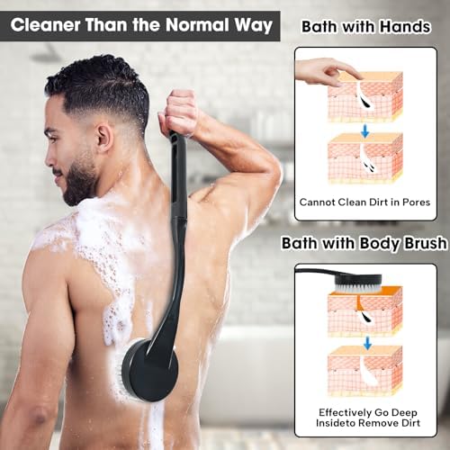 Gobiteli Back Scrubber for Shower, 20.5" Long Handle Shower Brush for Body for - Image 4