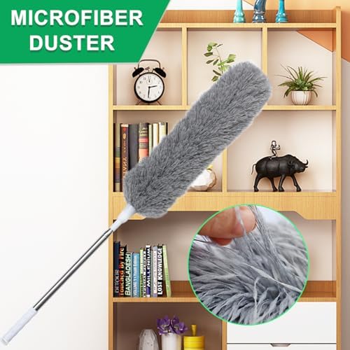 100" Extra-Long Microfiber Feather Duster, Extendable Pole Dusters, Telescoping - Image 5