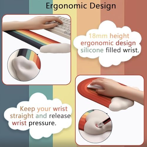 Gel Cloud Keyboard Wrist Rest Cute Rainbow Mouse Pad - Image 4