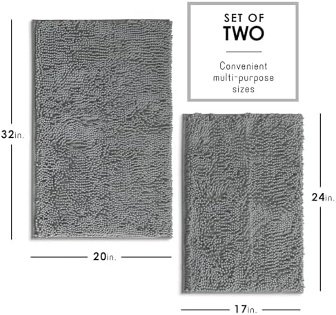 Hearth & Harbor Bathroom Rugs, Chenille Bath Mat - Image 3