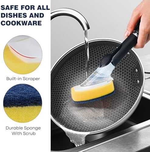 Sponge Brush Refills for OXO Soap Dispensing Dish Brush, 4 Pack - Image 3