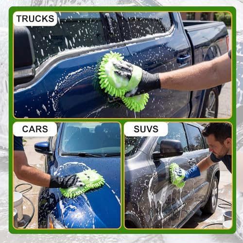 3 Pack Chenille Premium Scratch-Free Microfiber Car Wash Sponges, Non-Scratch - Image 6