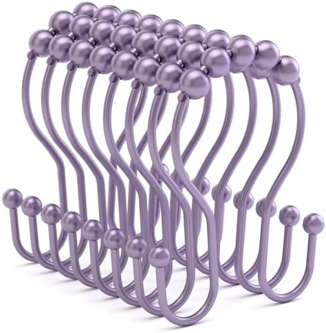 Bathway Shower Curtain Hooks, Shower Curtain Rings Rust Proof Double Hook by Bathway