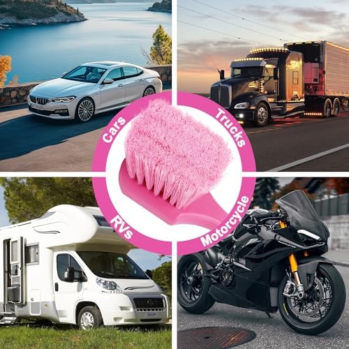 Pink Tire Brush, Soft Flagged-Tip Wheel Cleaning Brush - Image 6