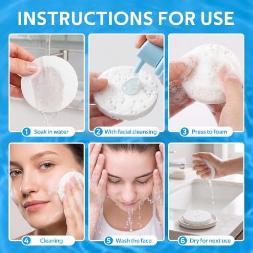 200 PCS Compressed Facial Sponges, Exfoliating Mask, Makeup Removal - Image 3