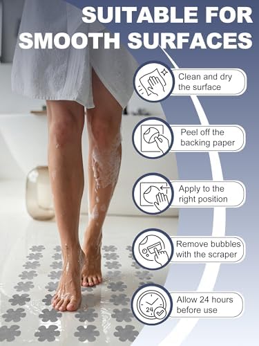 Secopad 12PCS Snowflake Non Slip Bathtub Stickers - Image 7