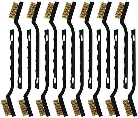 Topbuti 15 Pcs Mini Brass Wire Brush Set by Topbuti