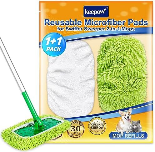 KEEPOW Reusable Microfiber Mop Pads Compatible by KEEPOW