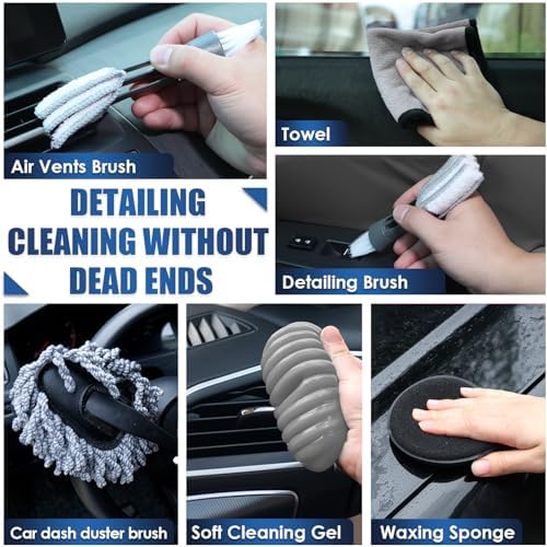 21Pcs Car Cleaning Kit with High Power Handheld Vacuum, Car Wash Mop with Long - Image 6