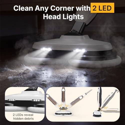 NEWBULIG Scrubbing Steam Mop, Spin Steam Mops - Image 4