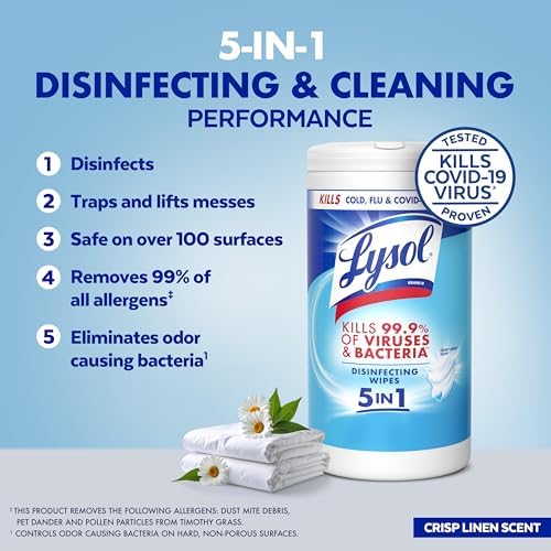 Lysol Disinfecting Wipes, Crisp Linen, 80 ct. - Image 4