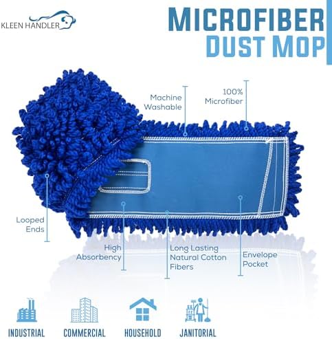 KLEEN HANDLER 36" Microfiber Dust Mop Head Replacement, 6 Pack - Image 2