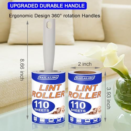 BAILALIBO Lint Roller for Pet Hair, 220 Sheets - Image 3