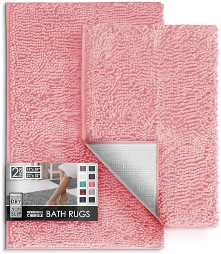 Hearth & Harbor Bathroom Rugs, Chenille Bath Mat by HearthHarbor