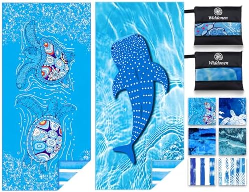 Widdonen Microfiber Beach Towel, Extra Large 2 Pack-71x32 by WIDDONEN