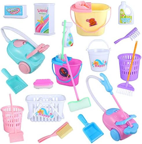 Skylety 22 Pcs Miniature Dollhouse Cleaning Supplies Accessories Set by Skylety
