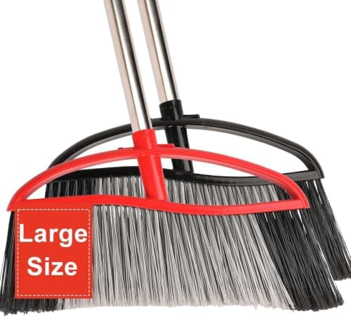 2-Pack Outdoor Broom, 15.7" Wide Angle Head by MULING