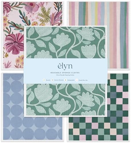 ELYN Swedish Dishcloths, Reusable & Washable Sponge Cloths, Absorbent Cleaning by ELYN