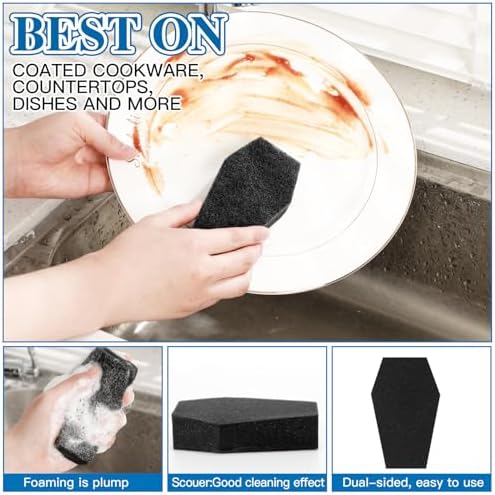 Tioncy 12 Pack Halloween Coffin Kitchen Sponges - Image 4