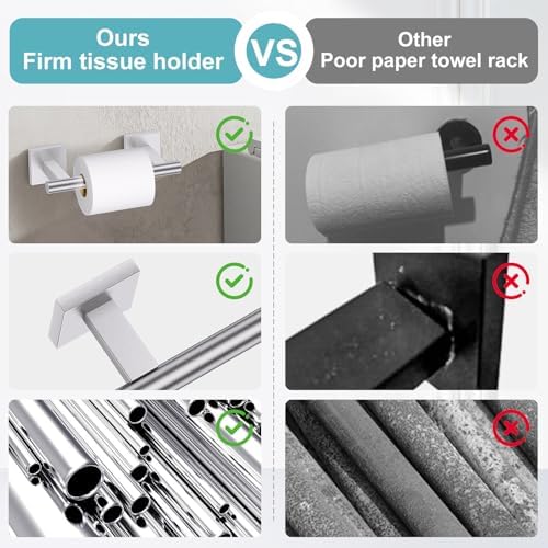 10 Pieces Brushed Nickel Towel Bar Set, Double Dase Toilet Paper Holder - Image 5