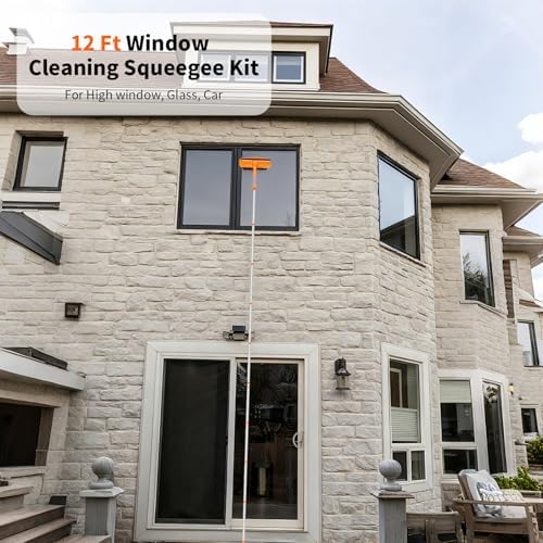 152'' Window Cleaning Kit, 2 in 1 Window Squeegee - Image 2